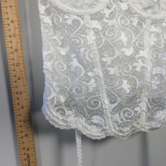 Victorias Secret Vintage Gold Label Bustier Corset 36C White Lingerie Bridal 134 - Picture 13 of 14